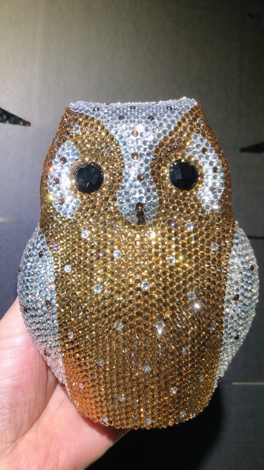 Túi clutch nữ đính đá rhinestone dạ tiệc đáy phẳng — Màu bạc chi tiết 10