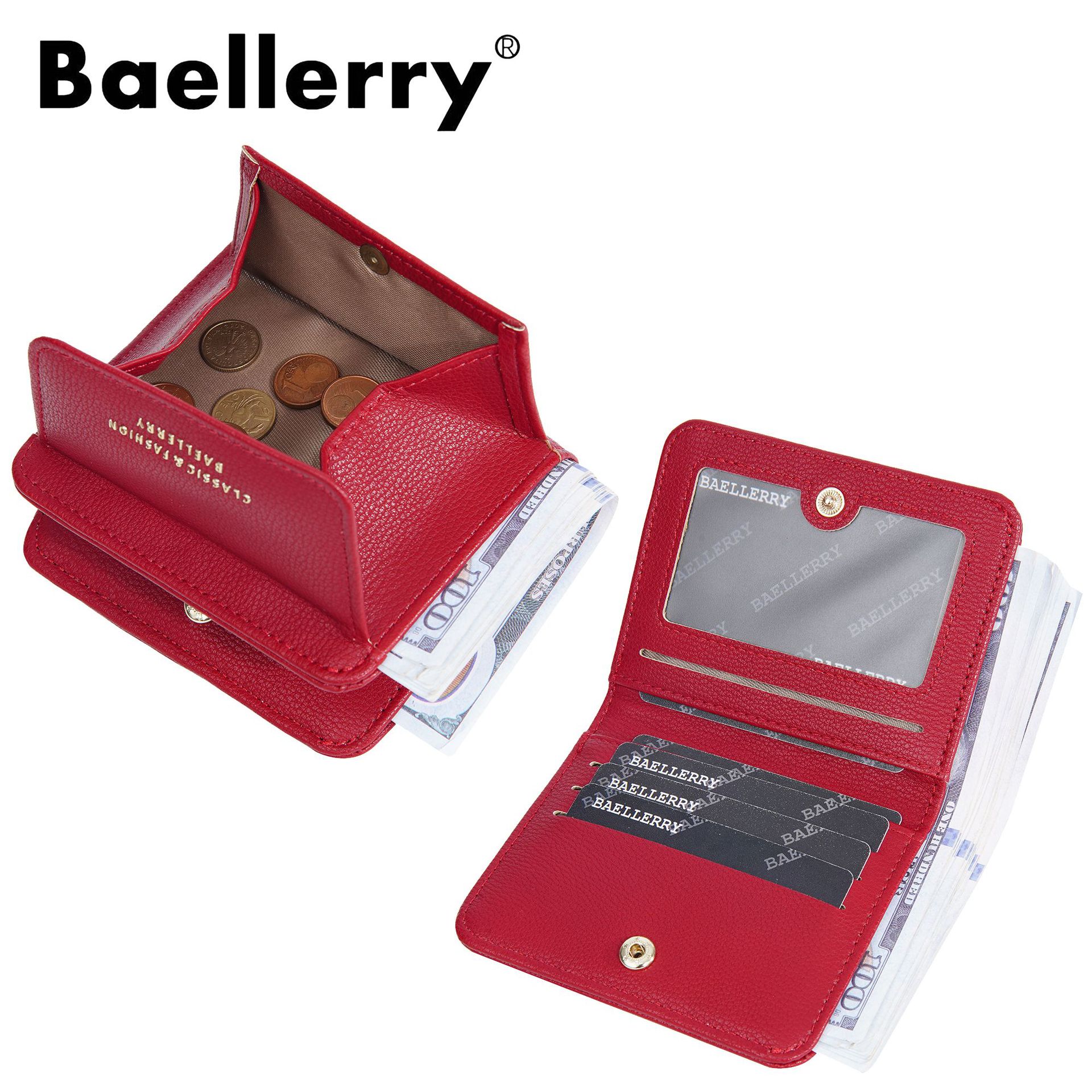 Women's Minimalist Short Buckle Coin Purse, Fashionable Slim Japanese Style Card Holder_voghion.com