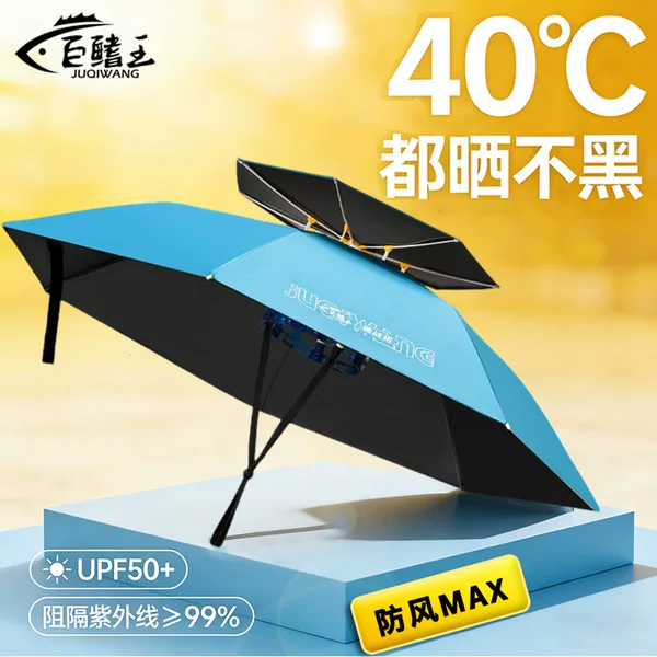 New Style Head-Mounted Umbrella, Sun Protection Umbrella Hat, Fishing-Specific Overhead Umbrella, Sunshade Umbrella, Portable Umbrella Wholesale