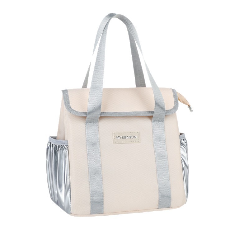 Nueva bolsa de aislamiento térmico portátil de gran capacidad con película de aluminio gruesa bolsa de almuerzo para llevar al trabajo y la escuela bolsa de almuerzo