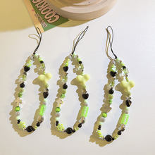 手机链批发韩系ins不规则爱心金属十字架珠珠挂链手绳diy手机挂绳