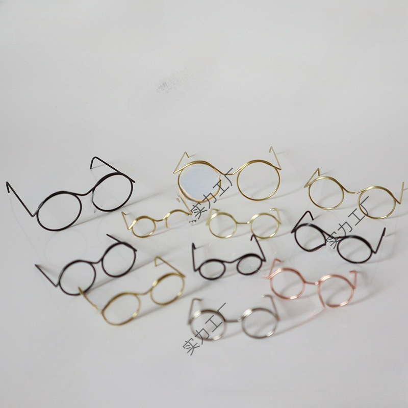 -- cm mini confused doll small glasses with swing accessories steel wire frame