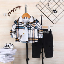 2024秋冬新款ins跨境电商外贸爆款夹克外套运动男童装两件套