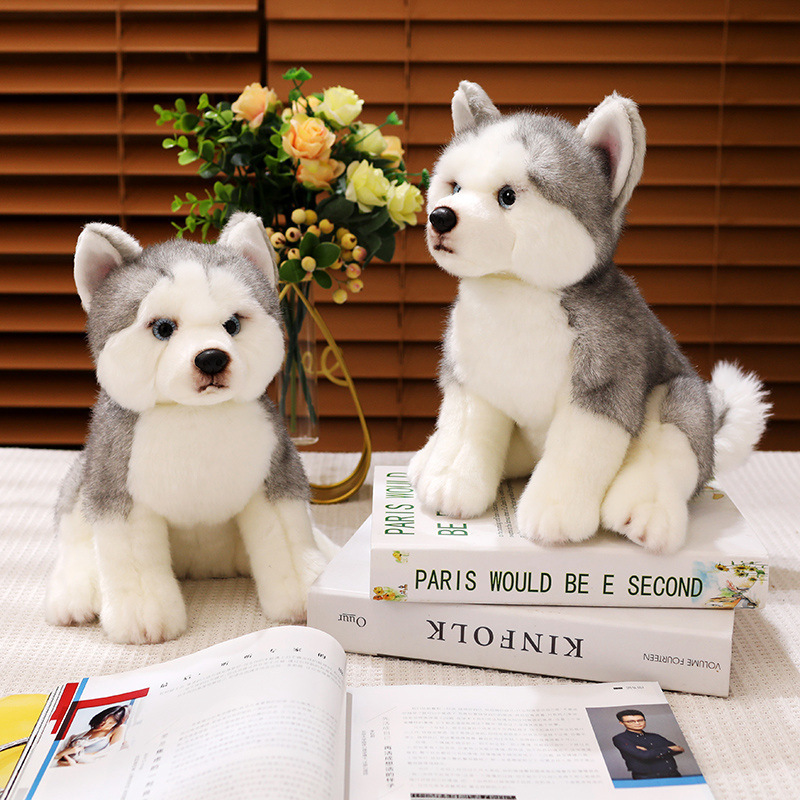 Simulación muñeca Husky juguetes de peluche sentados muñeca de perro muñeca de tela muñeca pequeña regalo para niños image 5