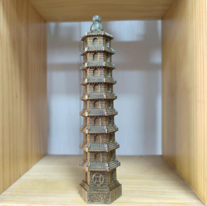 緑白檀 7 層 9 層 13 層文昌塔装飾品無垢材彫刻ホーム学生デスクオフィス装飾|undefined