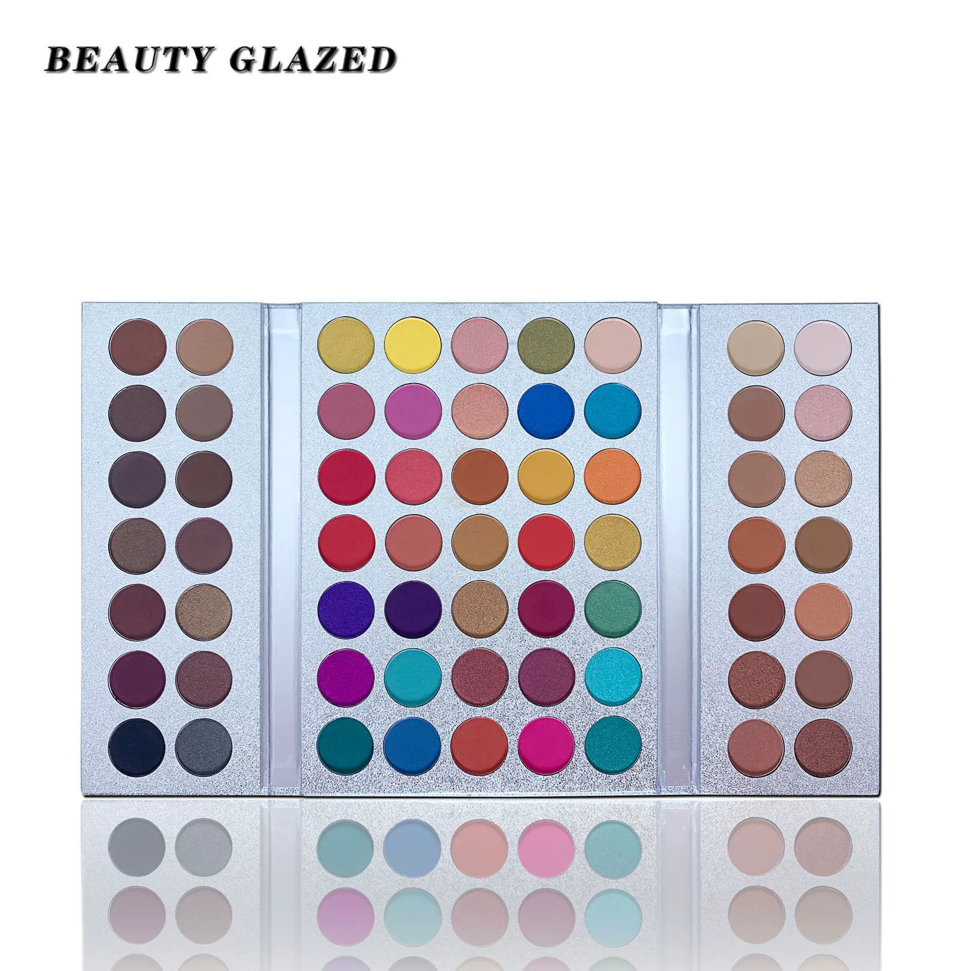 Настоящая Beauty Glazed63 цветовая палетка теней с двойным открытием, студенческая сцена макияжа, цветная палетка теней