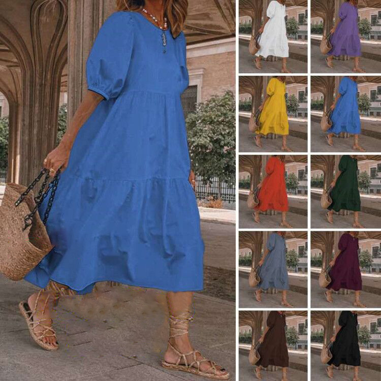 New Retro Summer Dress Hot-Selling Sun Dress for Women Casual Bohemian Beach Dress