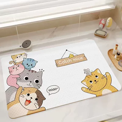 Avtomobil döşəmə paspasları – Toilet Bathroom Floor Mat - cat-family-no-37-3565cmanti-slip-and-safe-bathing