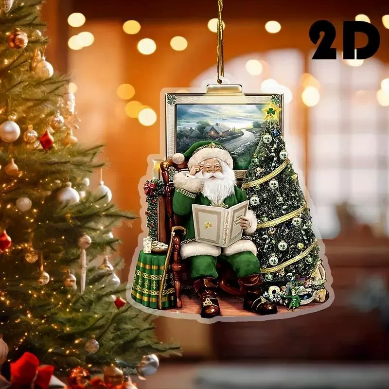 Рождество новый рождественский ремесленник праздничный подвеска трансграничный акриловые плоские автомобильные подвески для украшения дома