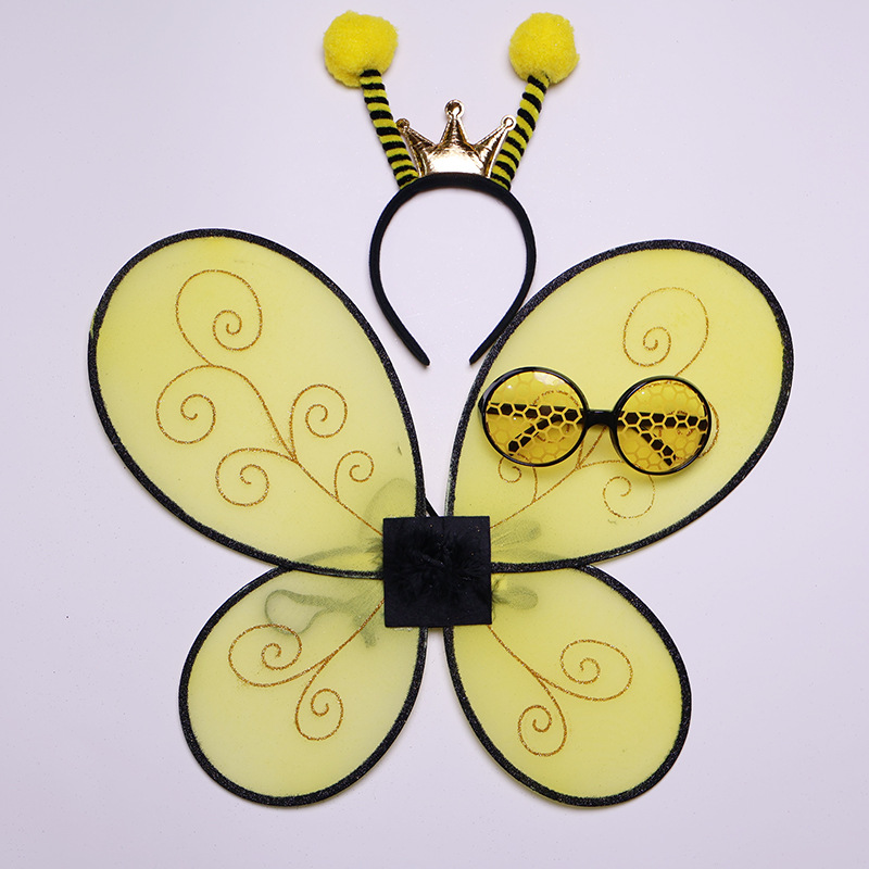 Cross-Border Exclusive Supply of Butterfly Wings Three-Piece Set Angel Elf Wings Stage Children's Festival Party Performance Props