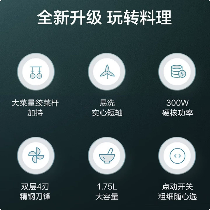 苏泊尔 Upgrade Stirrer, добавка питания, легко моется твёрдо-жесткий короткоосевой двусторонний четырёх краёв нержавеющая сталь лезвие мясорубка JRD05U