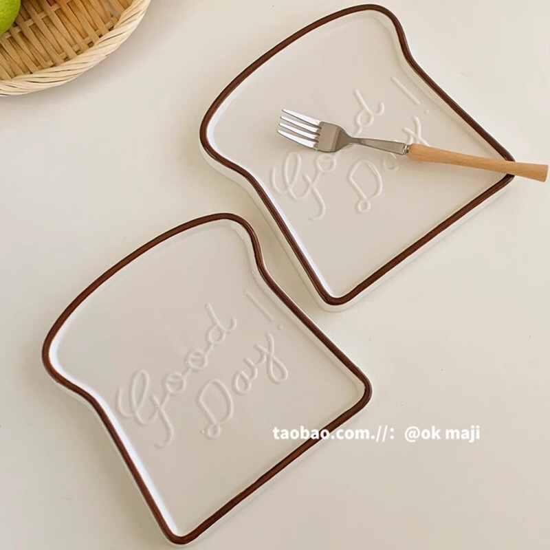 クリエイティブトーストインスタイルセラミックプレート北欧かわいい西洋ステーキセラミックプレートデザートプレートデザートプレート|undefined