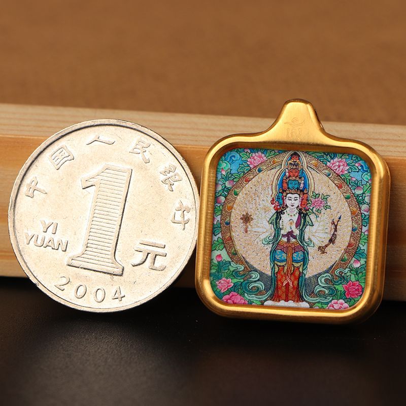 Kaifeng mini colgante Tangka Huang Zakilam tibetano joyería collar de marca budista ventas calientes