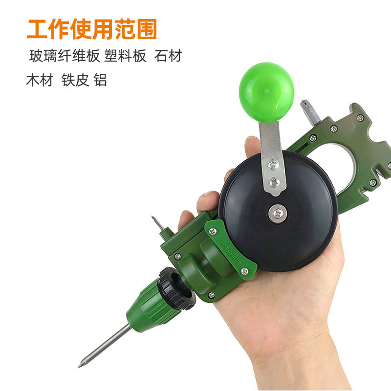 Taladro de mano carpintería punzonado cuchillo de vidrio taladro de mano taladro de plástico de madera pequeña herramienta de ojal de nogal Wenwan