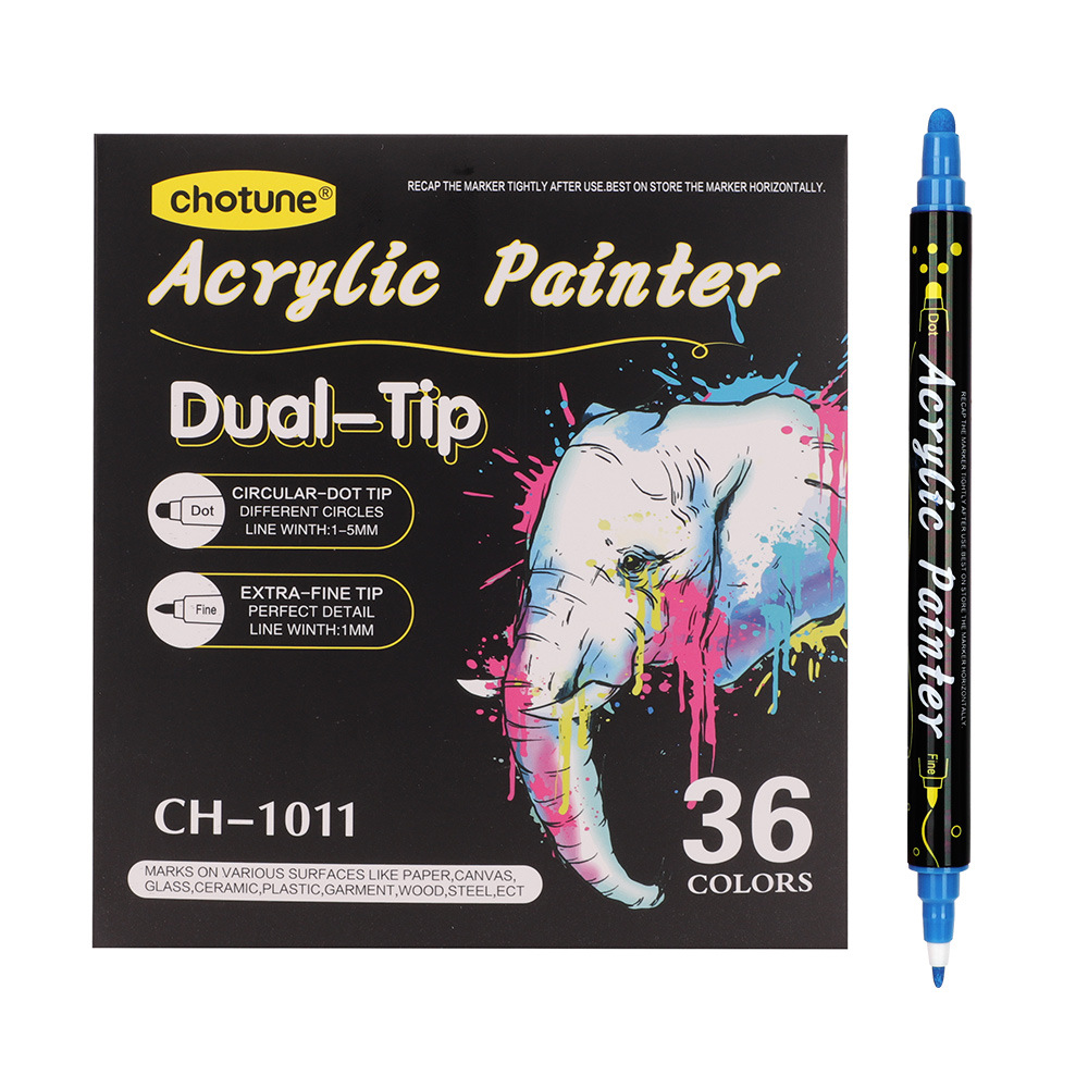 Doble cabeza gouache acrílico rotulador de cabeza redonda Doodle pen set pintura impermeable DIY de cerámica graffiti rotulador
