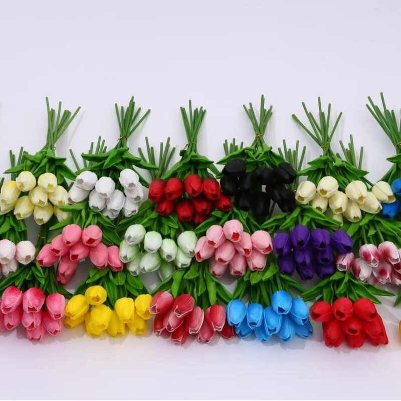 Cross-Border Hot Selling DIY Spring Tulip Artificial Flower Art Set Wedding Holiday Home Office Decoration