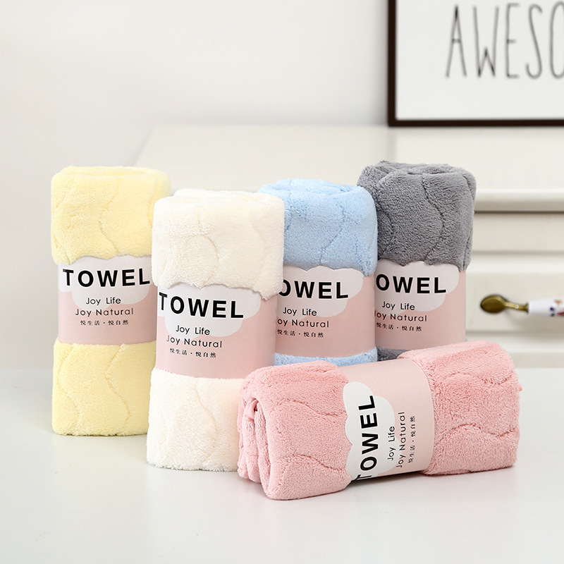 Water Ripple Towel Thickened Absorbent Bath Towel Household Large Bath Towel Couples Face Towel Wholesale Quick Drying Coral Fleece Towel
