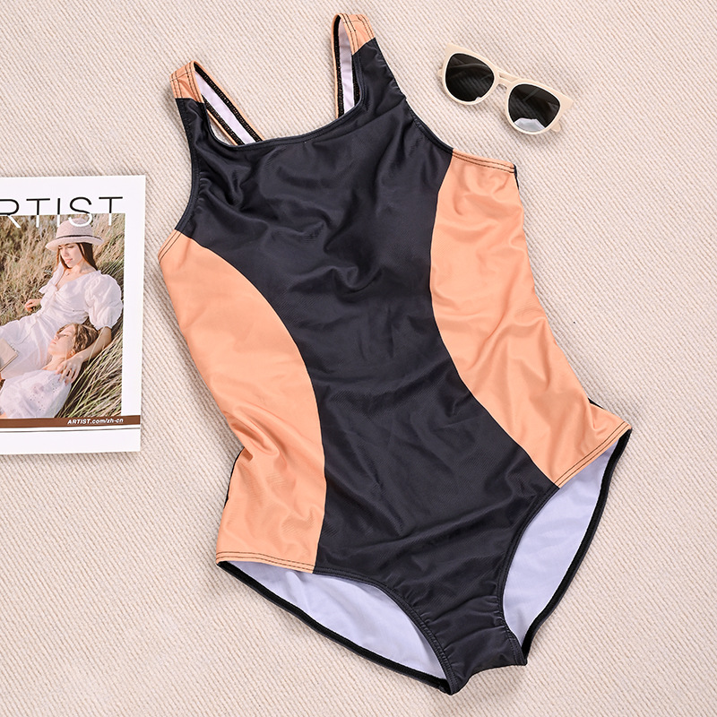 Verano nuevo estilo traje de baño de una pieza mujer sexy halter brillo adelgazante piscina profesional competitivo traje de baño de aguas termales al por mayor