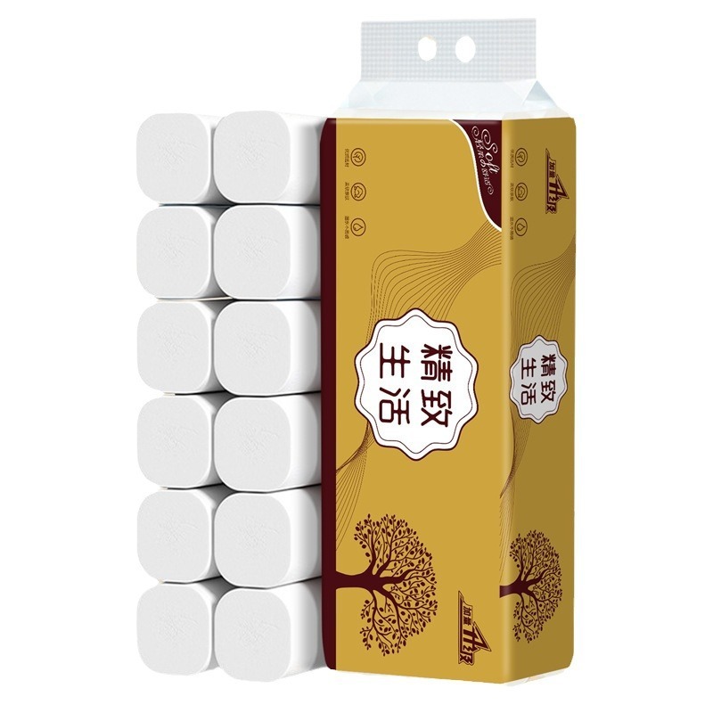 12ロール芯なしロール紙、天然木材パルプ固形トイレットペーパー、家庭用手頃な価格の寮トイレットペーパー|undefined