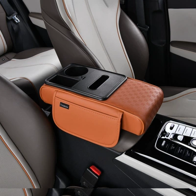 Central Armrest Cup Holder Tissue Armrest box pad - small-size-emma-orange