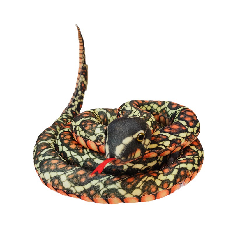 Amazon Cross-border Plush Funny Cartoon Snake Plush Toy New Simulation Animal Large Snake Doll