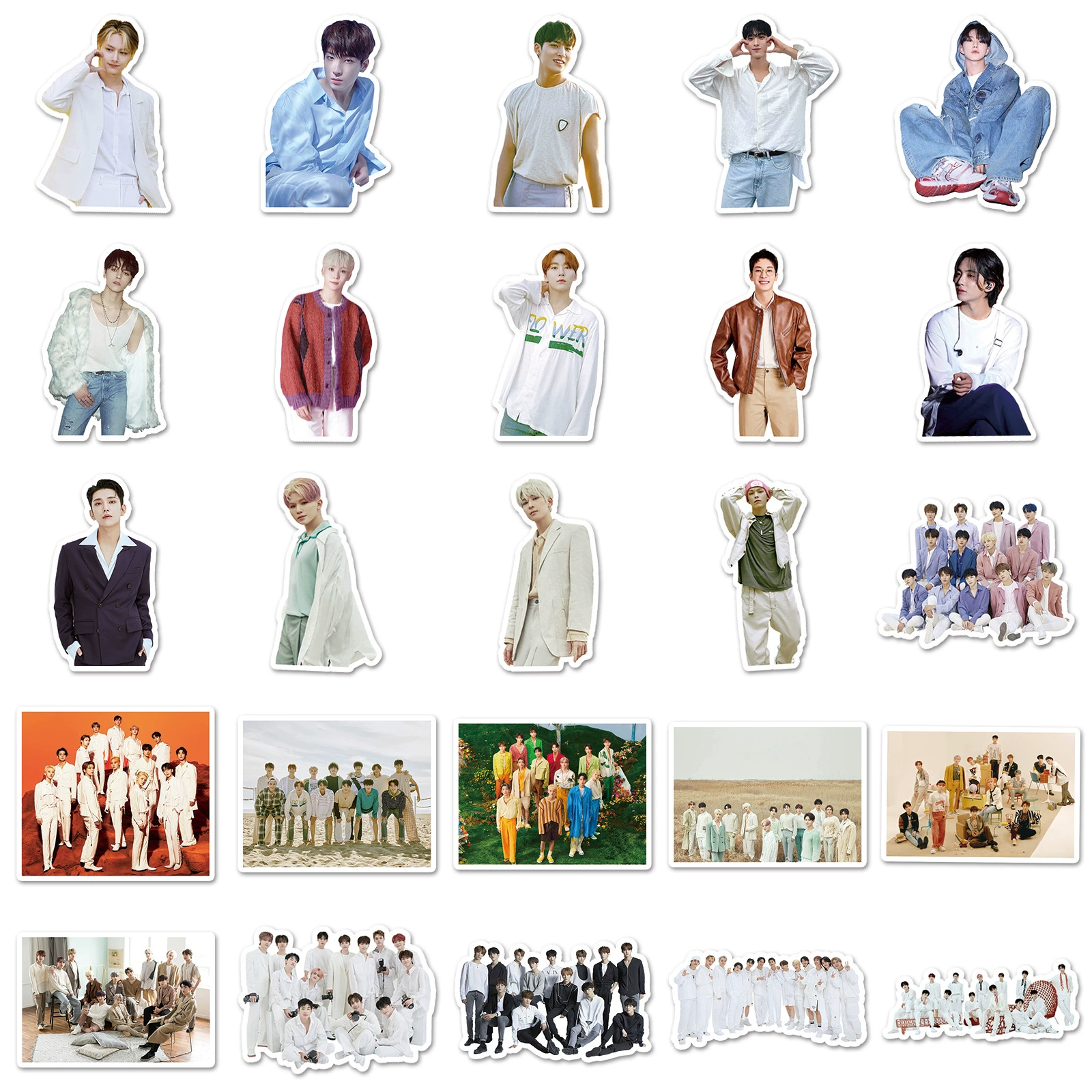 50 мужских групп Seventeen наклейки на телефон Korean звезда окружающий Cup Sticker карманная наклейка набор стикеров