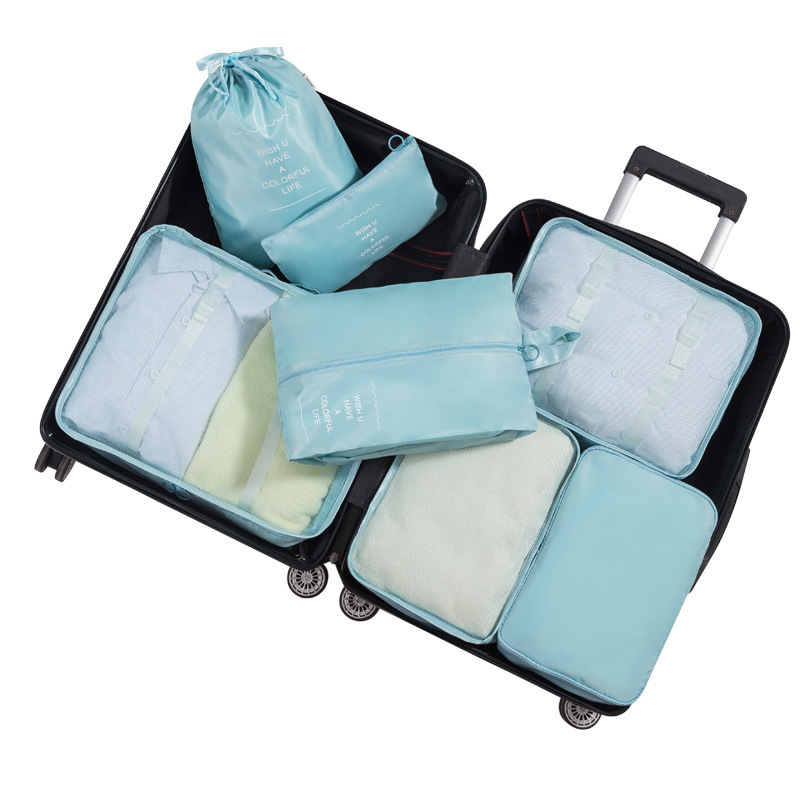 Bolsa de almacenamiento de siete piezas de viaje engrosada equipaje ropa clasificación bolsa de almacenamiento fábrica al por mayor
