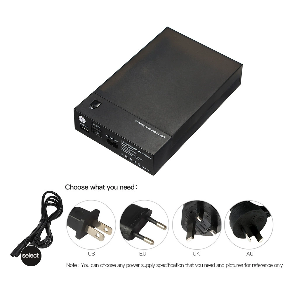Корпус для 3,5" HDD и 2,5" HDD, многофункциональный совместимый внешний корпус, поддержка до 10 ТБ