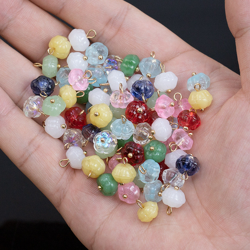 国风旗袍盘扣仿玉石南瓜扣子琉璃衬衫纽扣新中式唐装汉服装饰配件