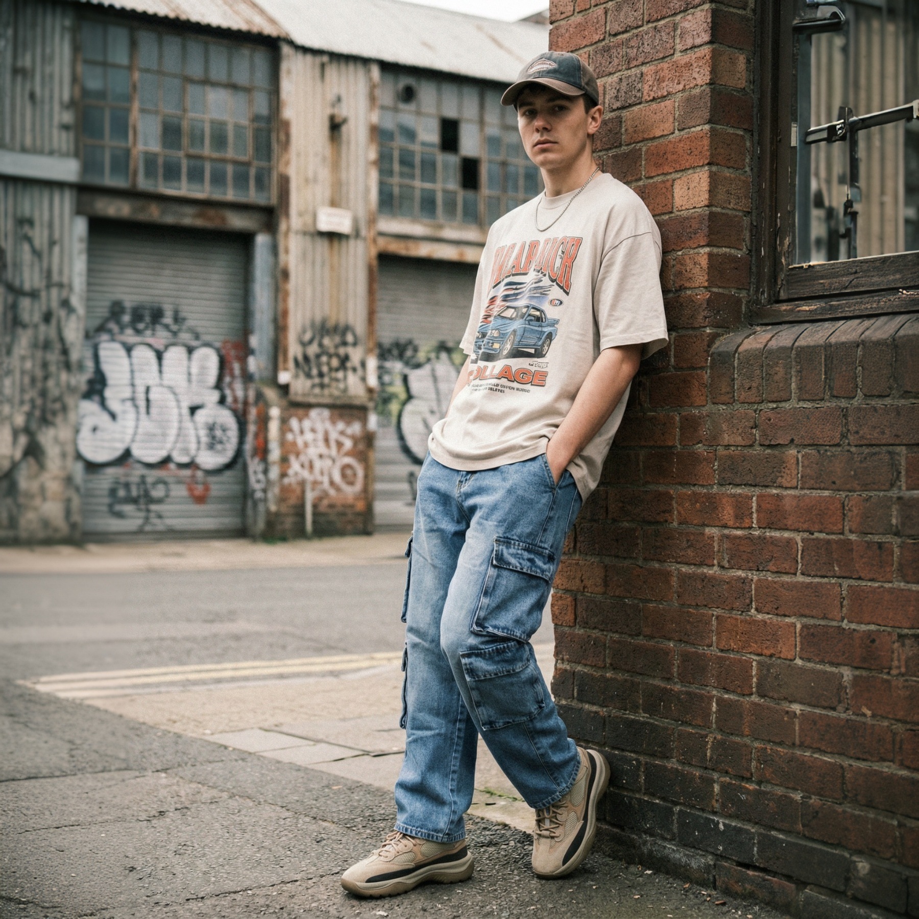 Jean cargo homme coupe droite et ample, taille haute, style rétro américain, pantalon tendance streetwear_voghion.com
