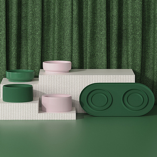 Wholesale cat bowl ceramic bowl tall neck guard dog bowl food bowl pet bowl wholesale one-piece double bowl without black chin