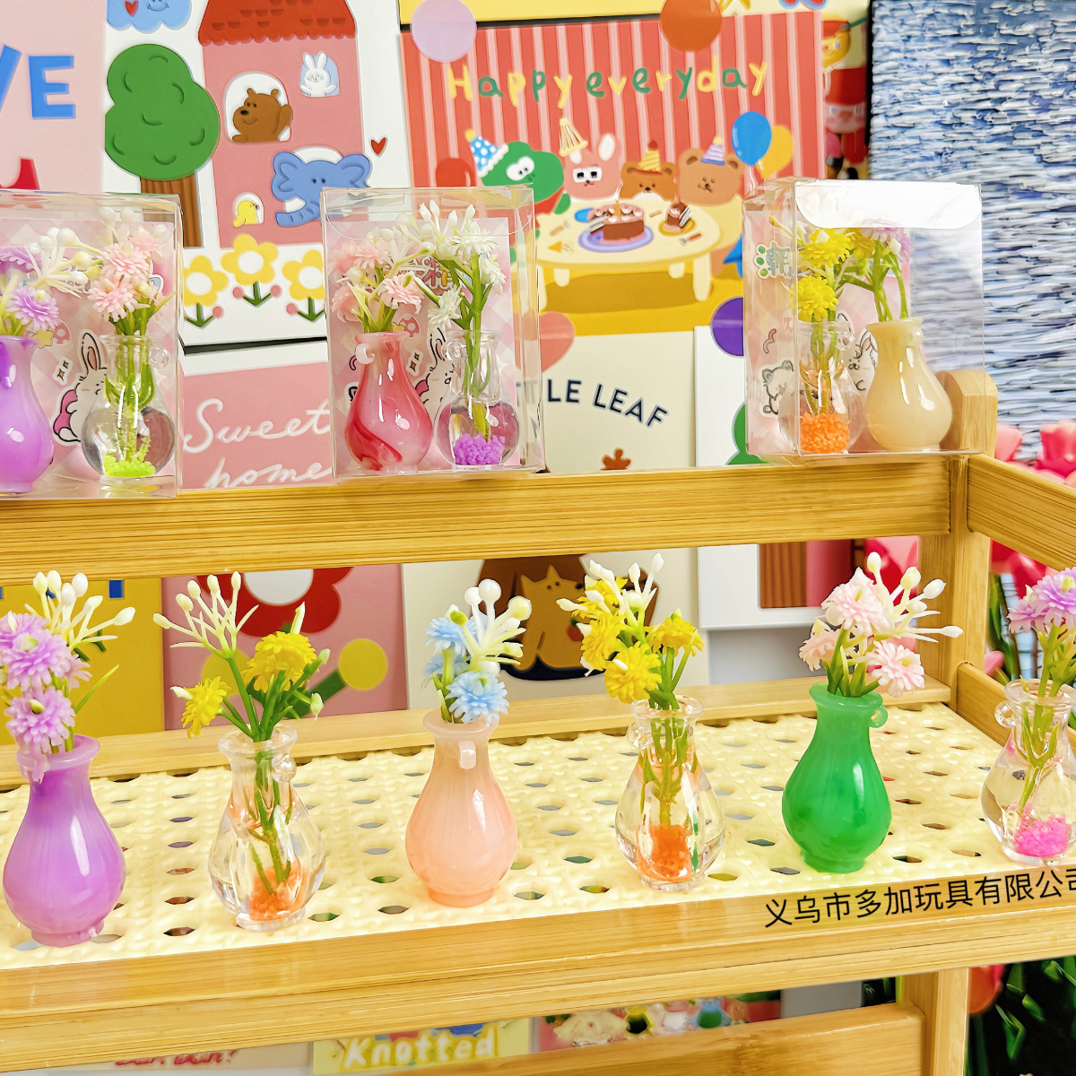 B bajo el bosque, color sólido, ramo transparente, decoración en miniatura, flor luminosa, botella de vidrio, pequeña decoración creativa fresca