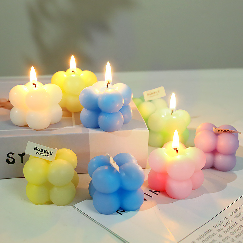 Bubble cube lys håndlavet aromaterapi duftlys gave til hjemmet_voghion.com