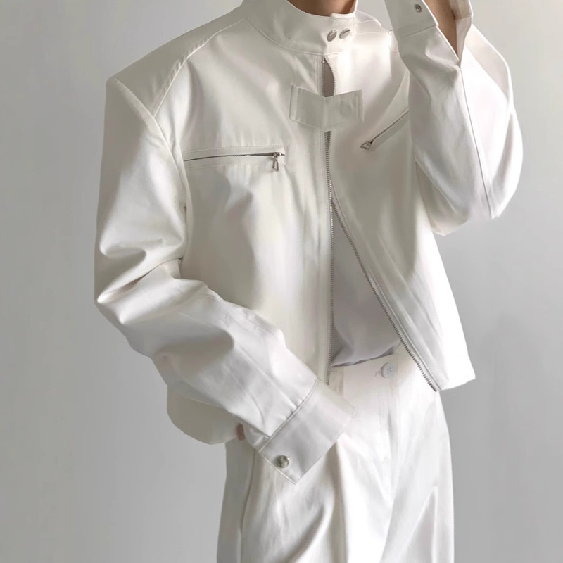 Advanced Shoulder Pad Short Functional Jacket Men's Spring and Autumn Niche American Style High Street Fashion Brand Vibe Fan Car Jacket