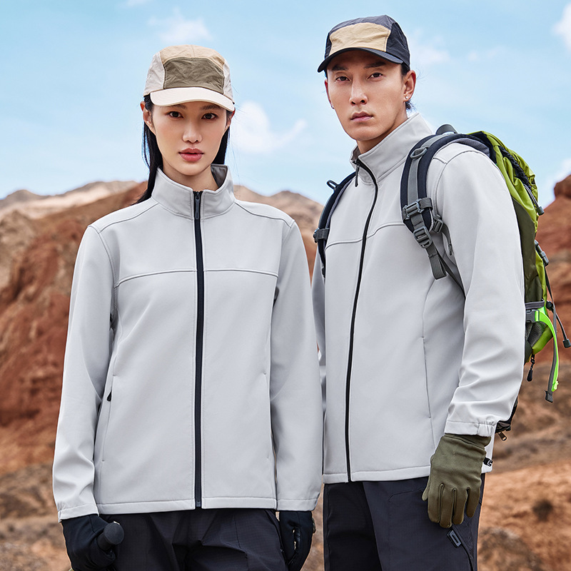 秋冬户外手抓绒软壳冲锋衣企业工作服定制印logo工装风衣外套刺绣|undefined
