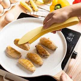 耐高温食品夹子树叶形全包一体硅胶翘头食物夹烧烤夹食物夹牛排夹