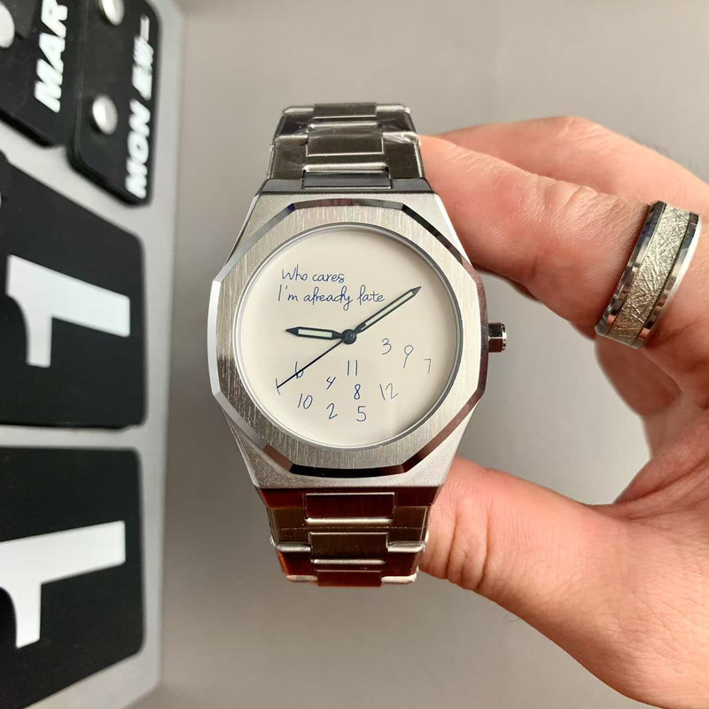 No-Logo Watch for Men, Personalized Creative Digital Graffiti Pattern, Niche Ins-Style Fashion Design, Casual Quartz Watch No-Logo Watch for Men, Personalized Creative Digital Graffiti Pattern, Niche Ins-Style Fashion Design, Casual Quartz Watch