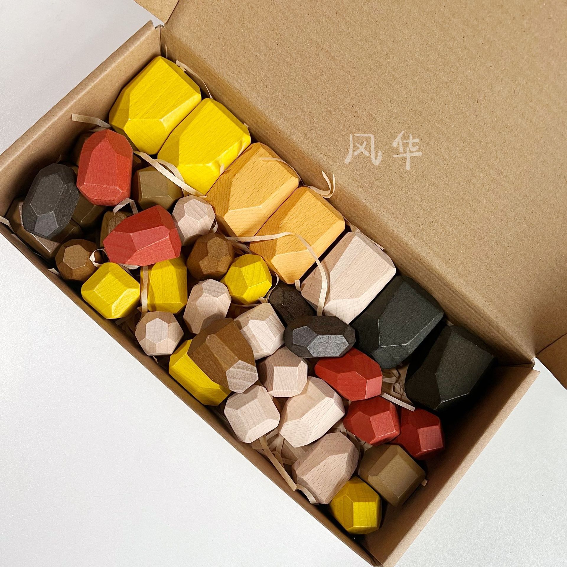 Weiweihu Juego de piedra apilada de color de madera Venta caliente transfronteriza de bloques de construcción de Jenga Juguetes educativos de entrenamiento de integración sensorial para niños