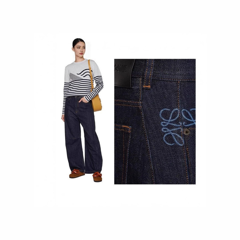Nanyou Correct Version Available - Luo Yiwe Celebrity Style Wide-Leg Pants, Fashionable High-Quality Denim Long Pants