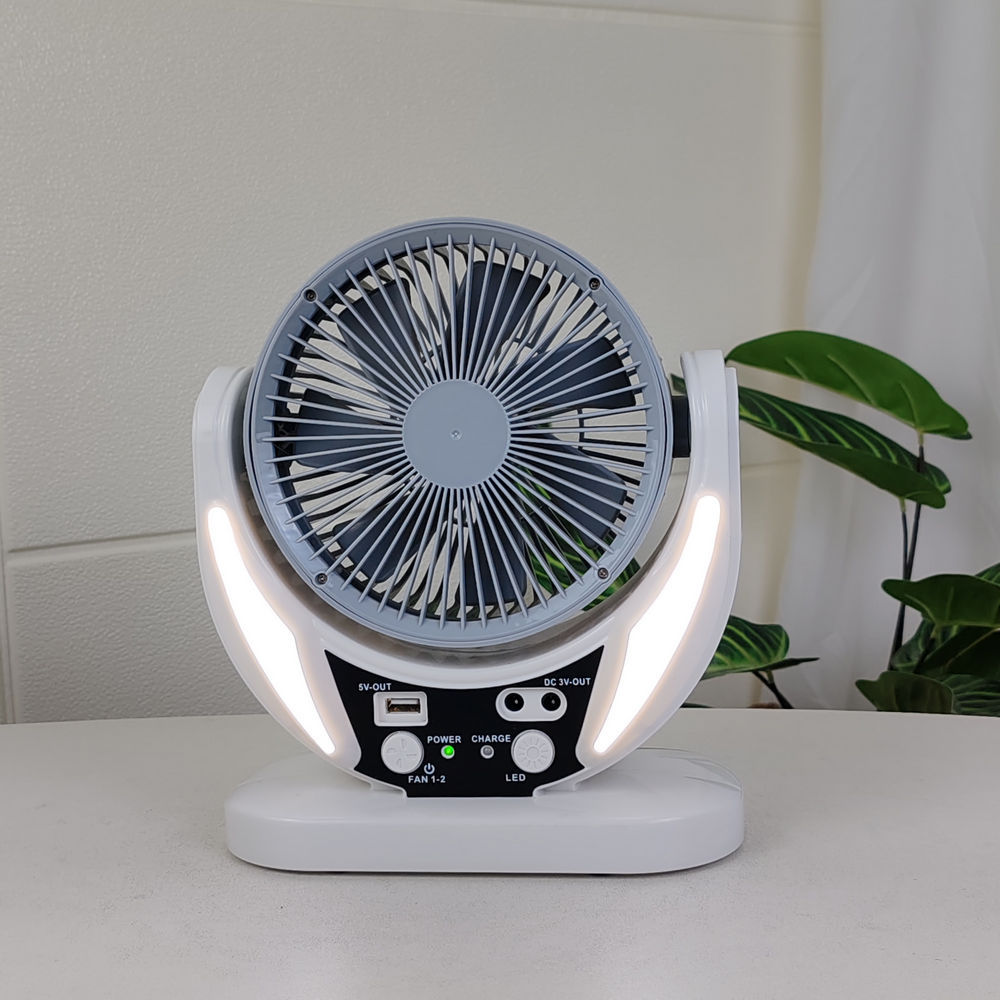 Rechargeable Fan Oferta especial Ventilador de mesa con iluminación LED Ventilador solar Ventilador de emergencia recargable