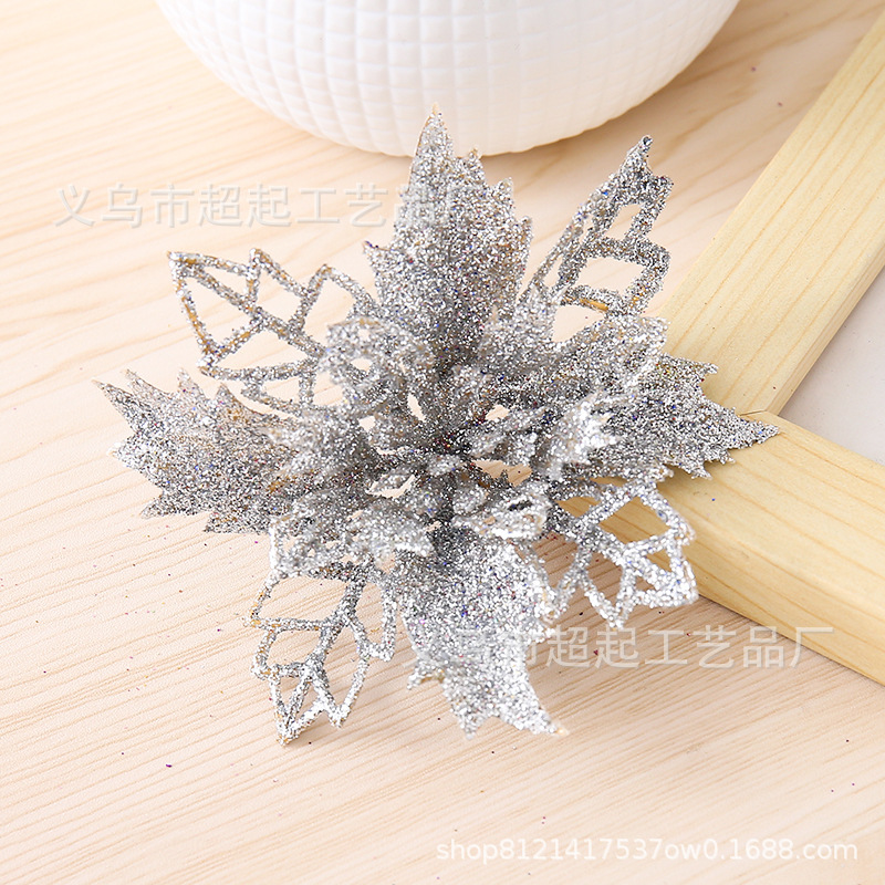 国境を越えた起爆金9cmプラスチックシミュレーション装飾花クリスマス花輪diy飾りクリスマスパーティー装飾メーカー