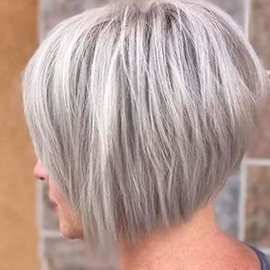 跨境欧美假发女短发灰色波波头短直发化纤假发套厂家现货批发代发