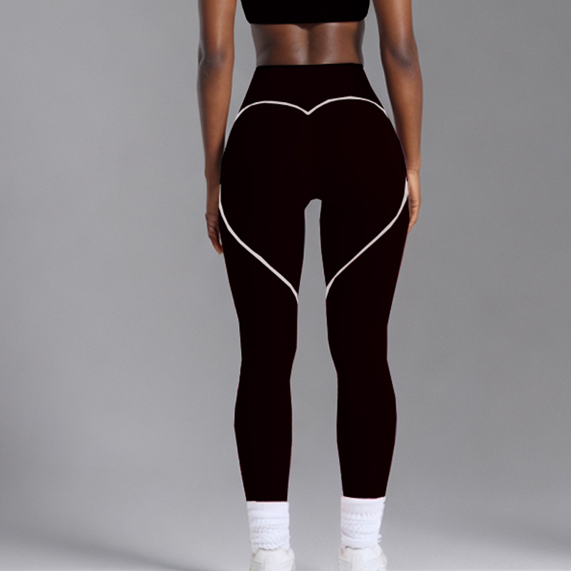 Procesamiento personalizado OEM comercio exterior europeo y americano transfronterizo belleza espalda deporte contraste color sujetador melocotón cadera alta cadera elástica pantalones de yoga