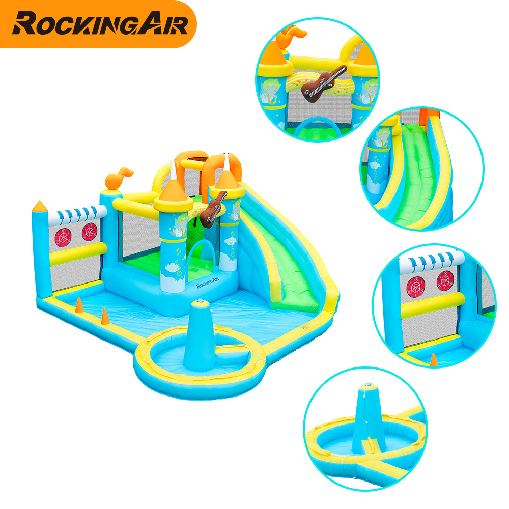 Castillo infláble para niños pequeño castillo de rociador de agua al aire libre casero infláble trampolín rebotante fiesta castillo infláble