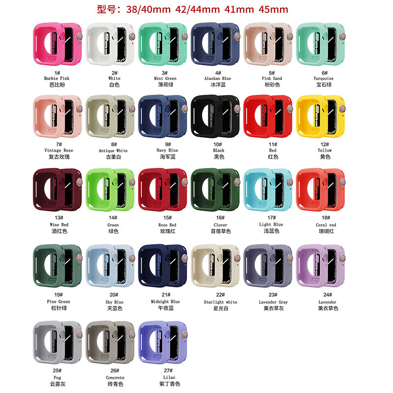 Suitable for Apple Watch Case Apple Watch10/S11 Universal Silicone Candy Protective Case Half Pack Protective Cover