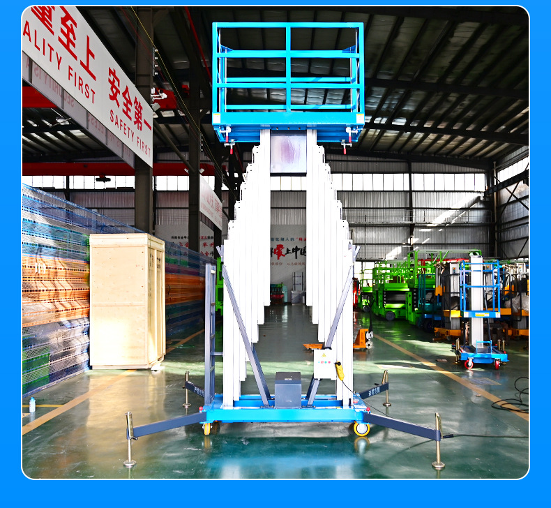 Small Indoor and Outdoor Electric Lifting Platform, Hydraulic Climbing Ladder, High-Altitude Work Vehicle, Single/Double Column Aluminum Alloy Lift
