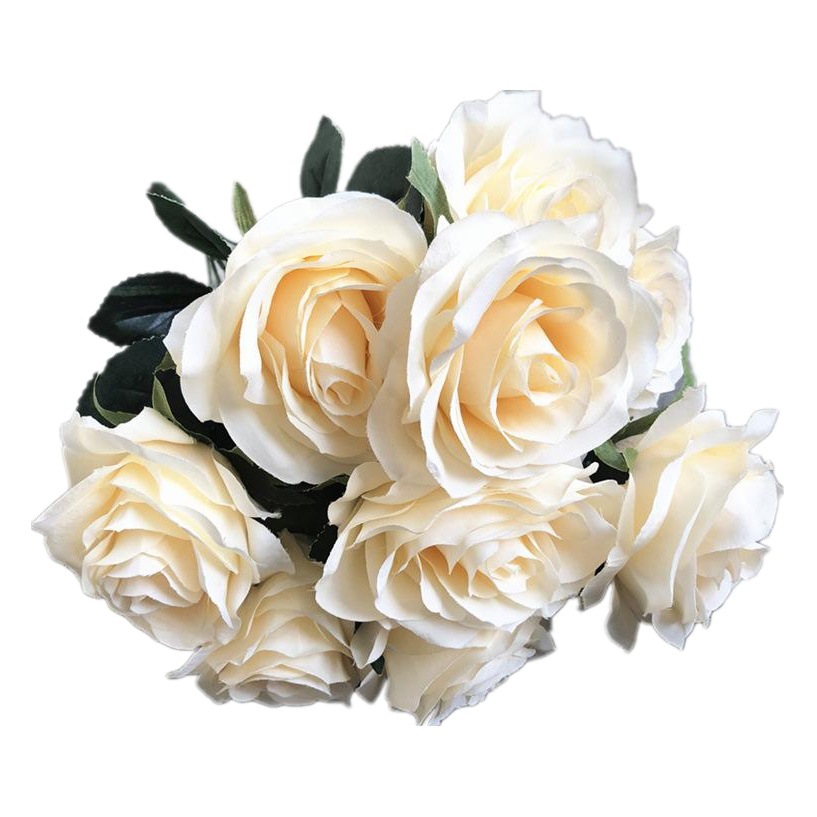 Artificial de 24 colores de la boda carretera flor 10 rosas artificial Flor de seda boda fondo rosa Decoración