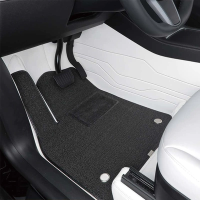 Yl360 Soft-Packed Car Floor Mats, Modelə uyğun ayaqaltı - haoyue-white-easy-clean-blanket-black