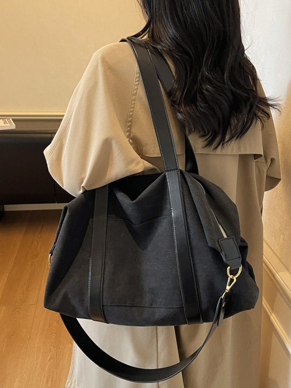 Bolsa de lona de gran capacidad para mujeres 2025, nueva mochila de textura de alta calidad, bolso de viaje de clase para estudiantes.