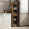 Transparent door gap cabinet five layers (brown)